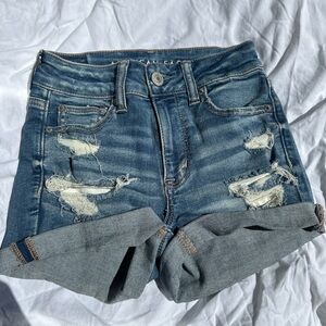 American eagle hi rise denim shortie